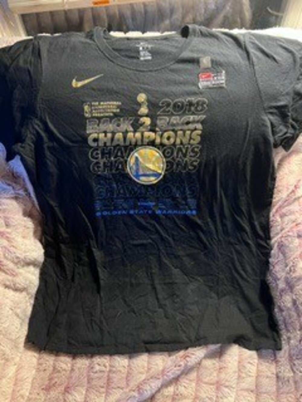 Nike 2018 NBA Finals Champions T-Shirt XL Black Golden State Warriors